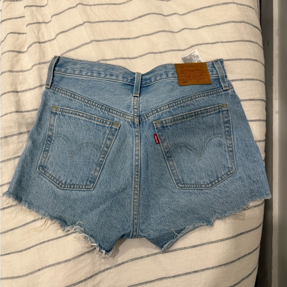 Levi's Blue Jean Shorts Distressed High-Waisted